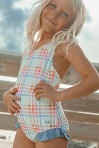 Indie Blue - Girl's Crossback One Piece