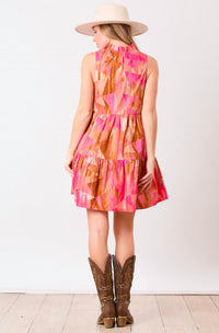 Peach Love - Desert Rose Tiered Mini Dress