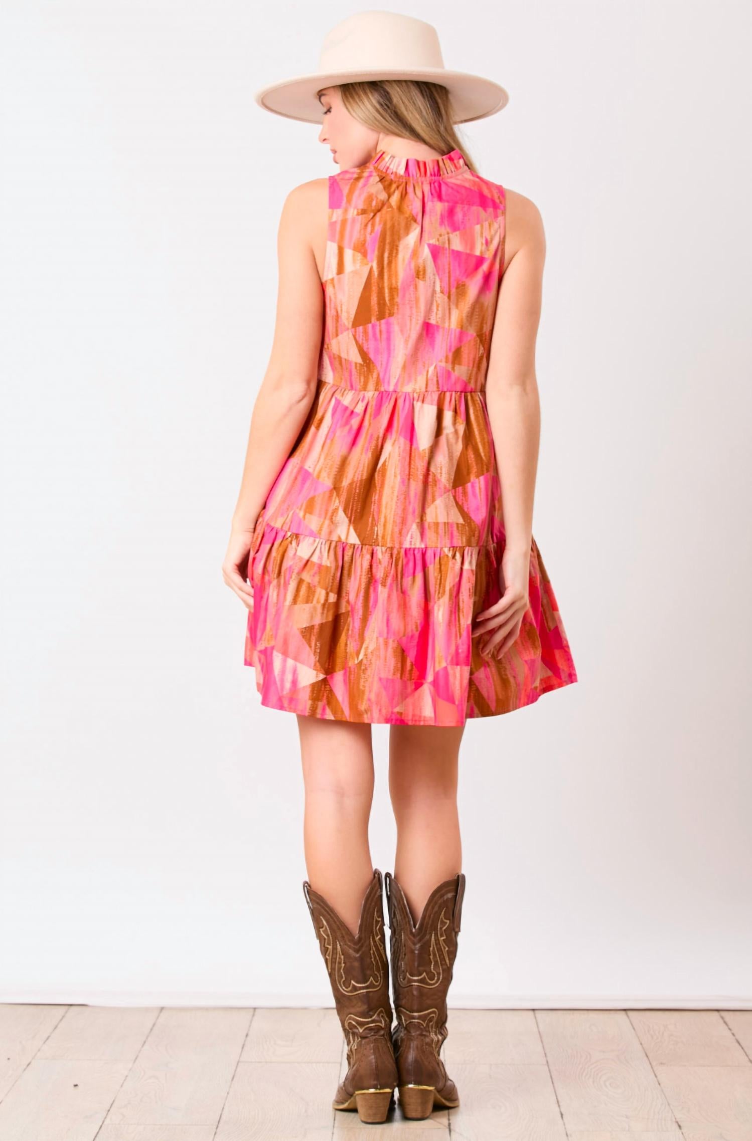 Peach Love - Desert Rose Tiered Mini Dress
