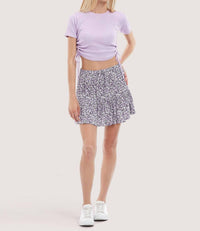 Olivaceous - Ribbed Cropped Drawstring Tee