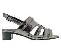 Ros Hommerson Women's Vacay Slingback Dress Sandal in pewter snake print - women's sandal