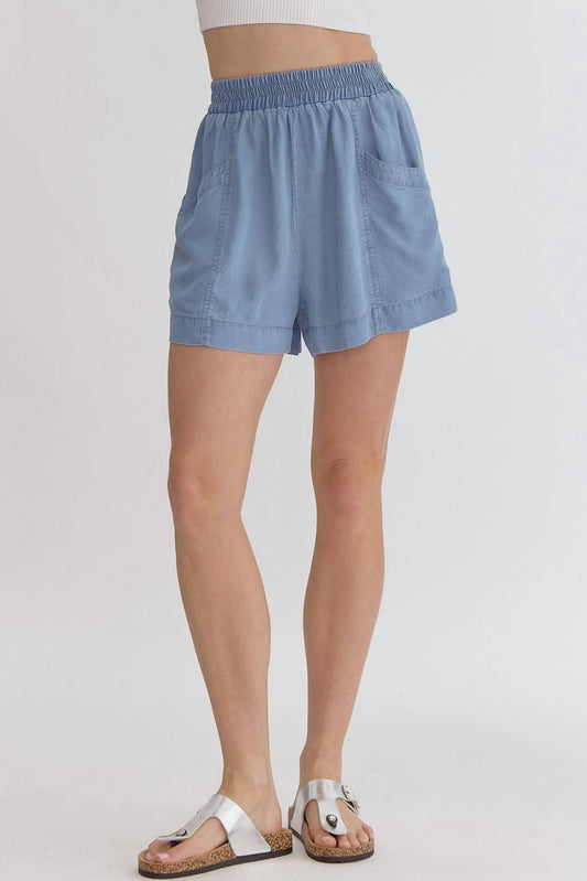 Entro - Denim High Waisted Shorts