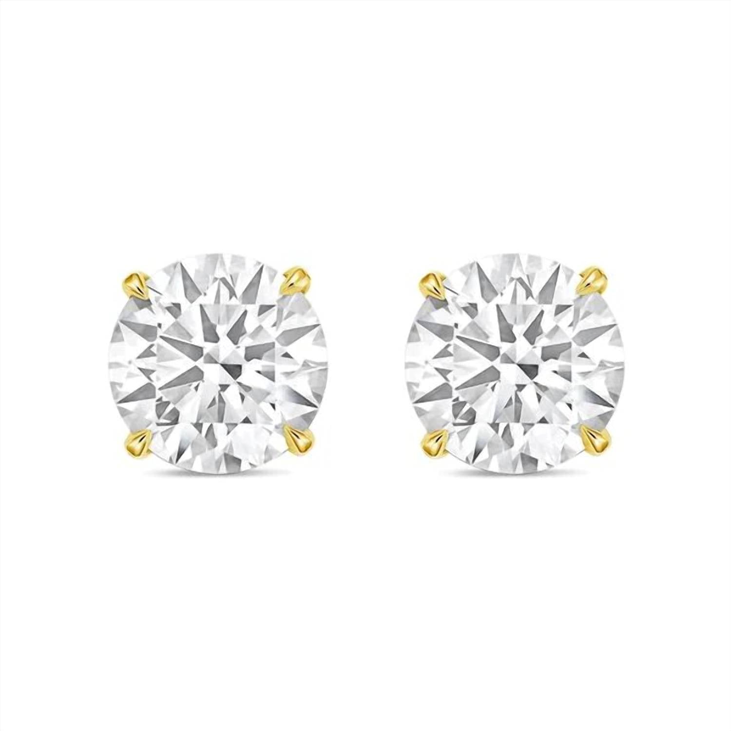 Diana M Jewels - 3.00 Cts Round Lab Diamond Stud Earrings