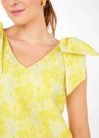 ABBEY GLASS Meredith Dress in yellow sunflower jacquard - women's dress - view 5