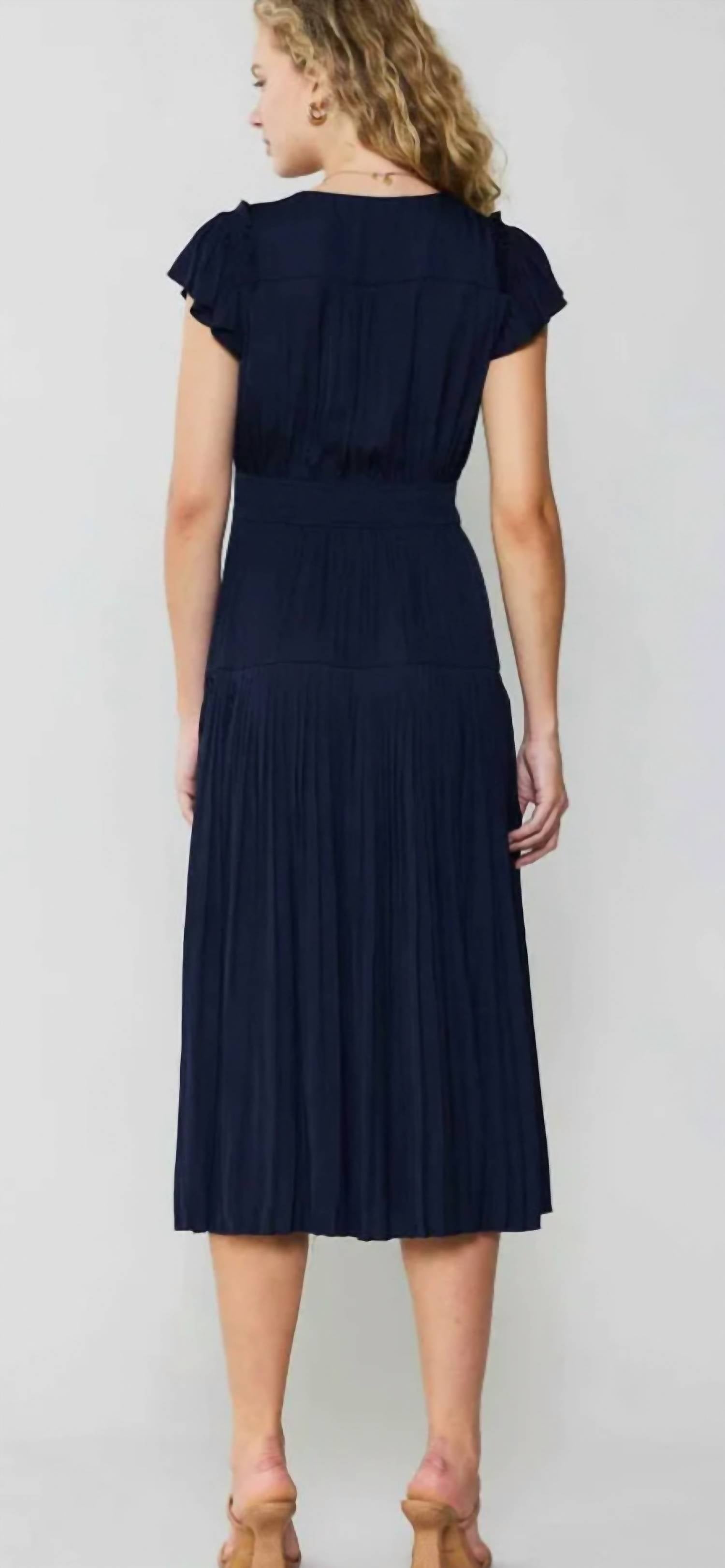 Current Air - SOPHIA FLUTTER SLEEVE MIDI DRESS