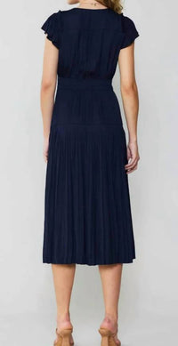 Current Air - SOPHIA FLUTTER SLEEVE MIDI DRESS