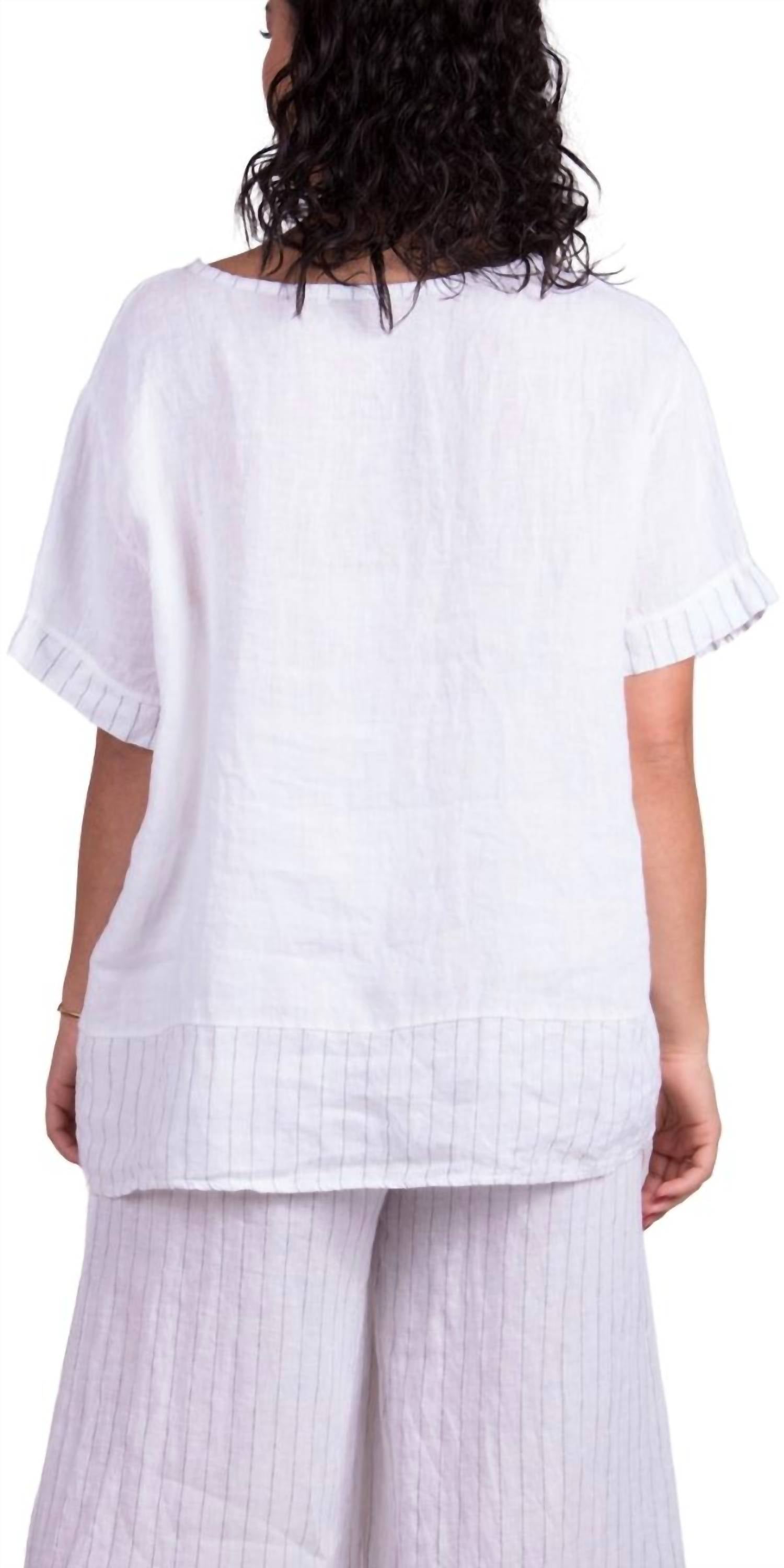 Gigi Moda - Vela Linen Short Sleeve Top
