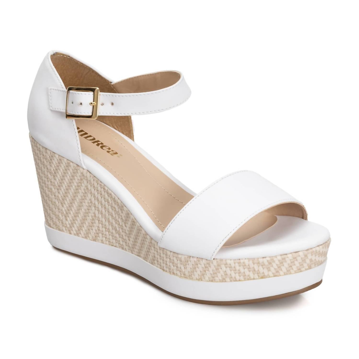 Andrea Women's Wedge Heel Sandal in white - women's sandal