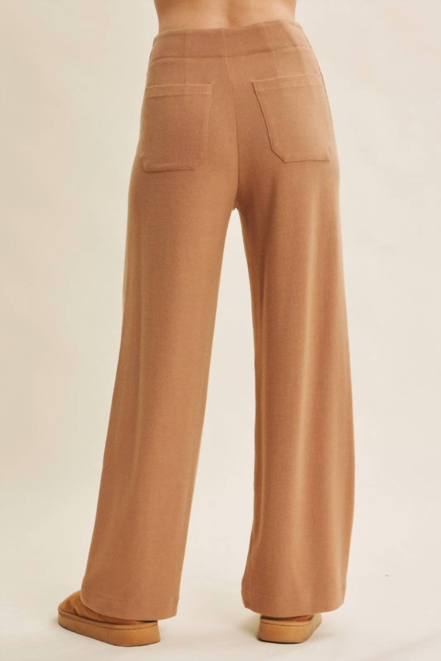 In February Thermal Straight Leg Pant in doe - women's pants - detail view
