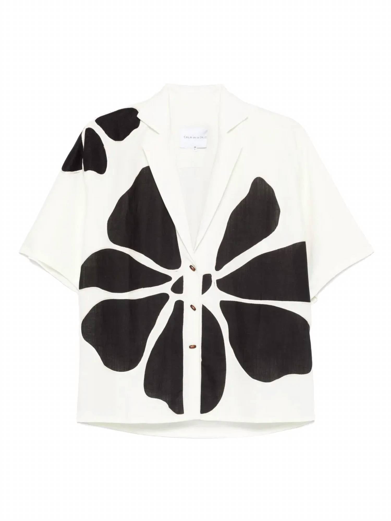 Cala de la Cruz Sydney Top in camelliabw - women's shirt - view 5