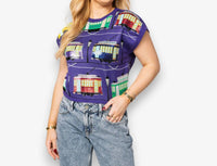 Queen Of Sparkles - Street Cars Short Sleeve Knit Top