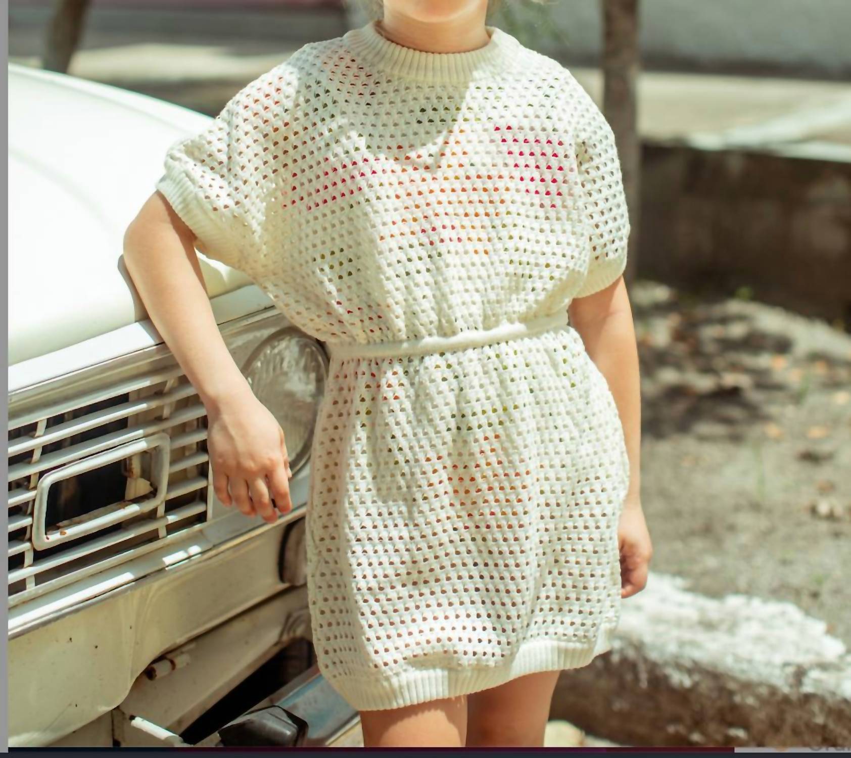 Pepita & Me Celosia Knitted Dress in ivory - kids' dress
