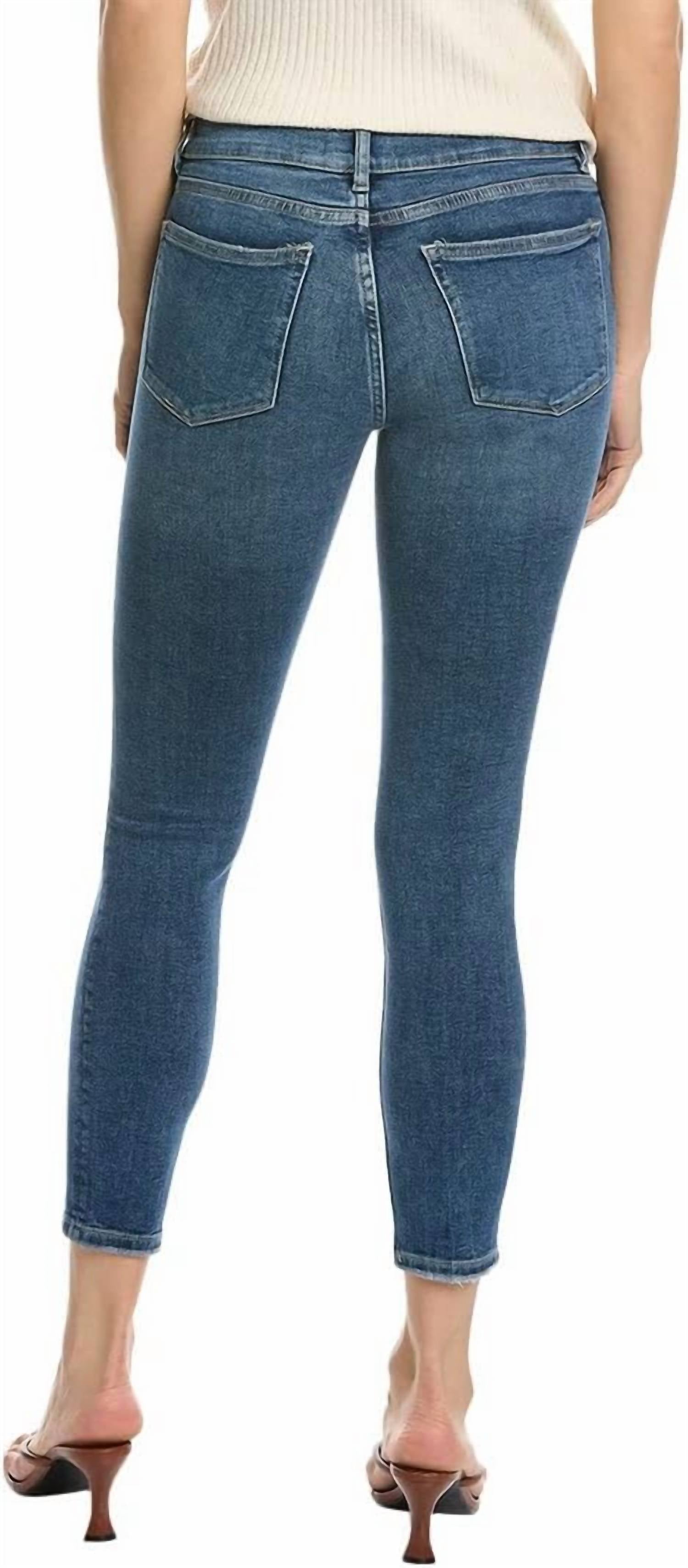 DL1961 - Women's Florence Skinny Midrise Ankle Jeans in distressed - women's jeans - detail view