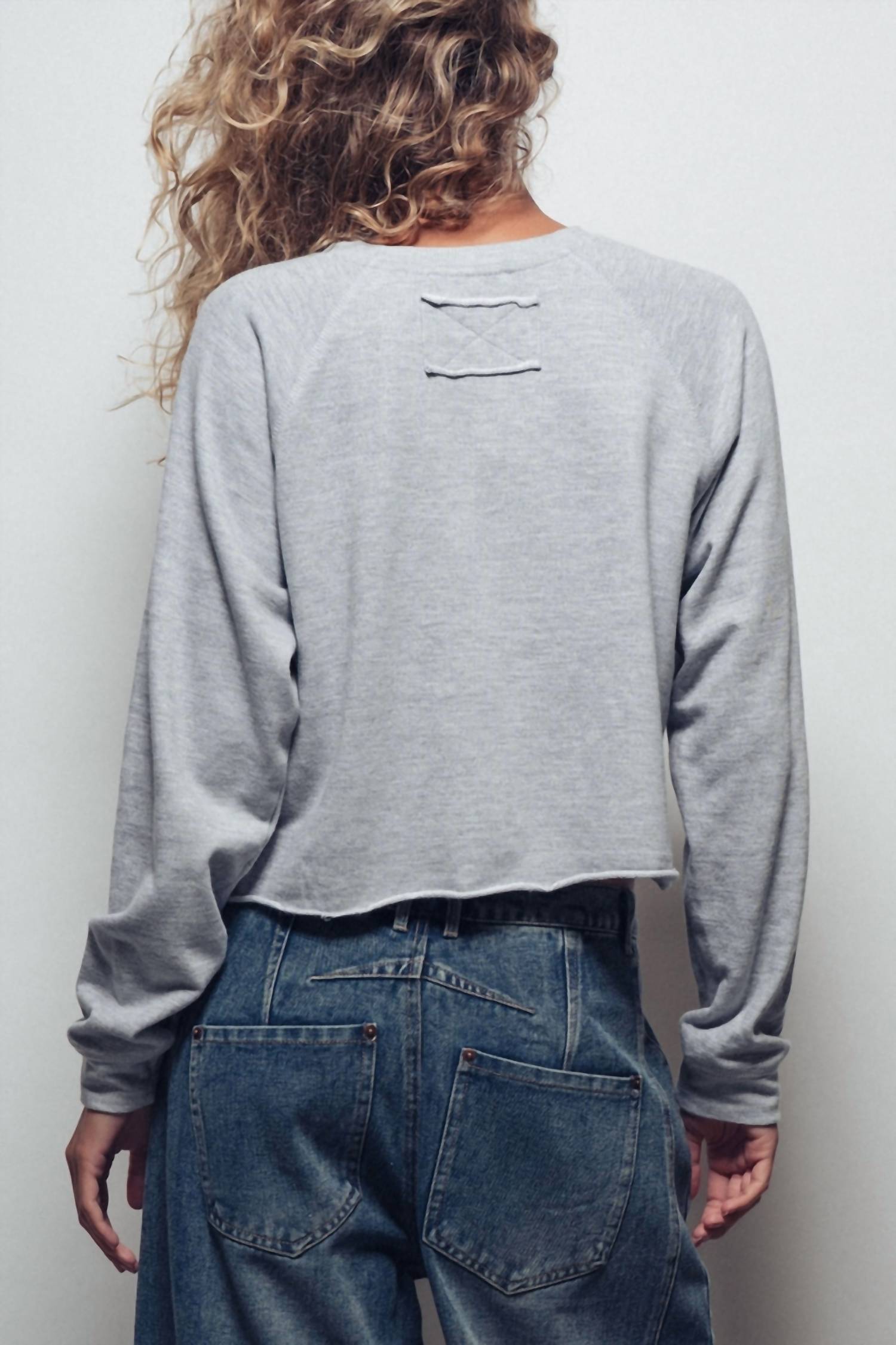 Urban Daizy - Cropped USA Flag Graphic Sweatshirt