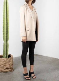 Mod Ref - Long Tan Ribbed Blazer