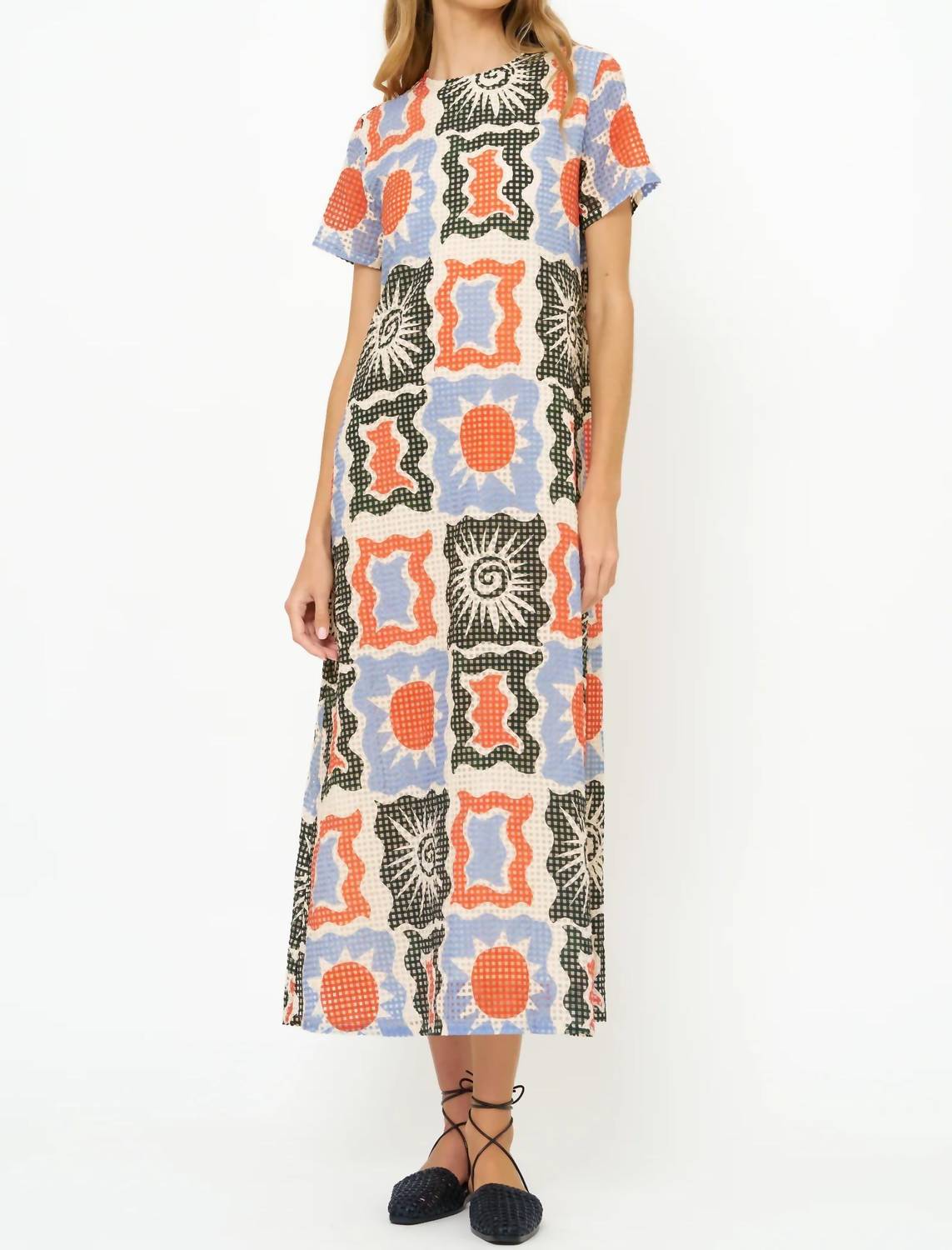 Oliphant - Short Sleeve Shift Maxi Dress