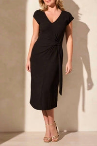 Tribal - Short Sleeve Dress With Front Tie