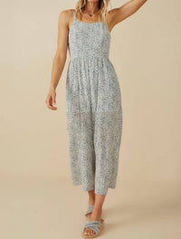 Hayden LA Floral Print Jumpsuit in blue - women's pants