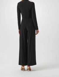 Joseph Ribkoff Long Sleeve Wide-leg Jumpsuit in black - women's pants - detail view