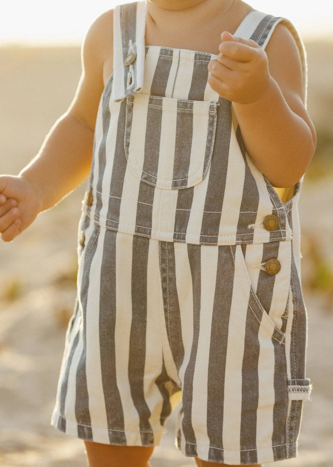 Rylee + Cru - Kid's Denim Stripe Shortalls