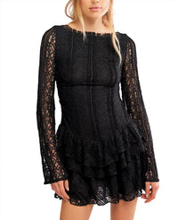 Free People Tabby Lace Mini Dress in black - women's dress