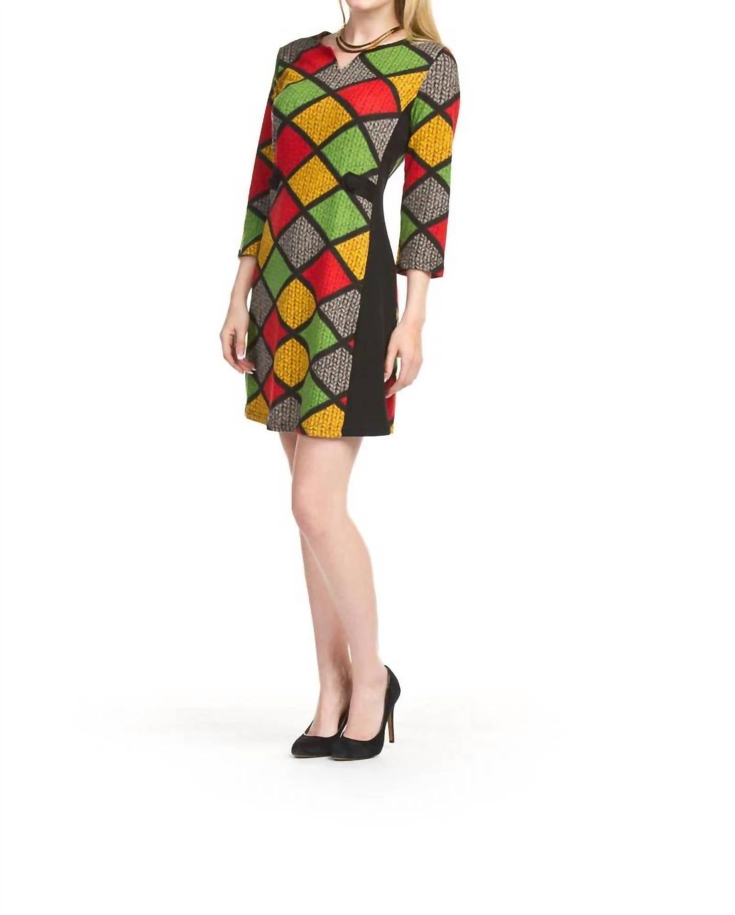 Papillon - Cable Print 3/4 Sleeve Dress
