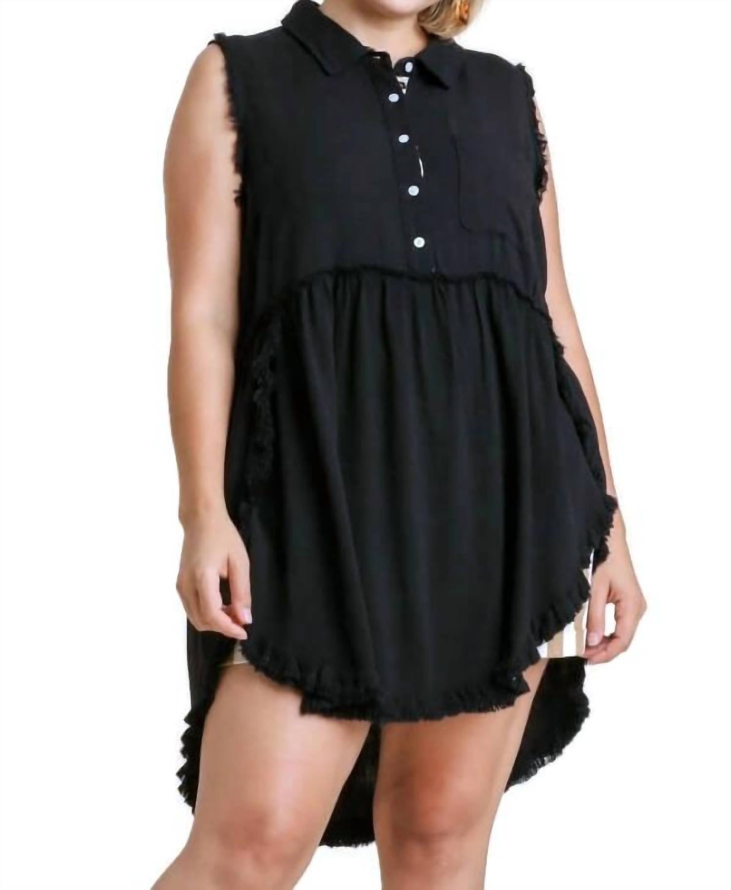 Umgee - Frayed Sleeveless Tunic