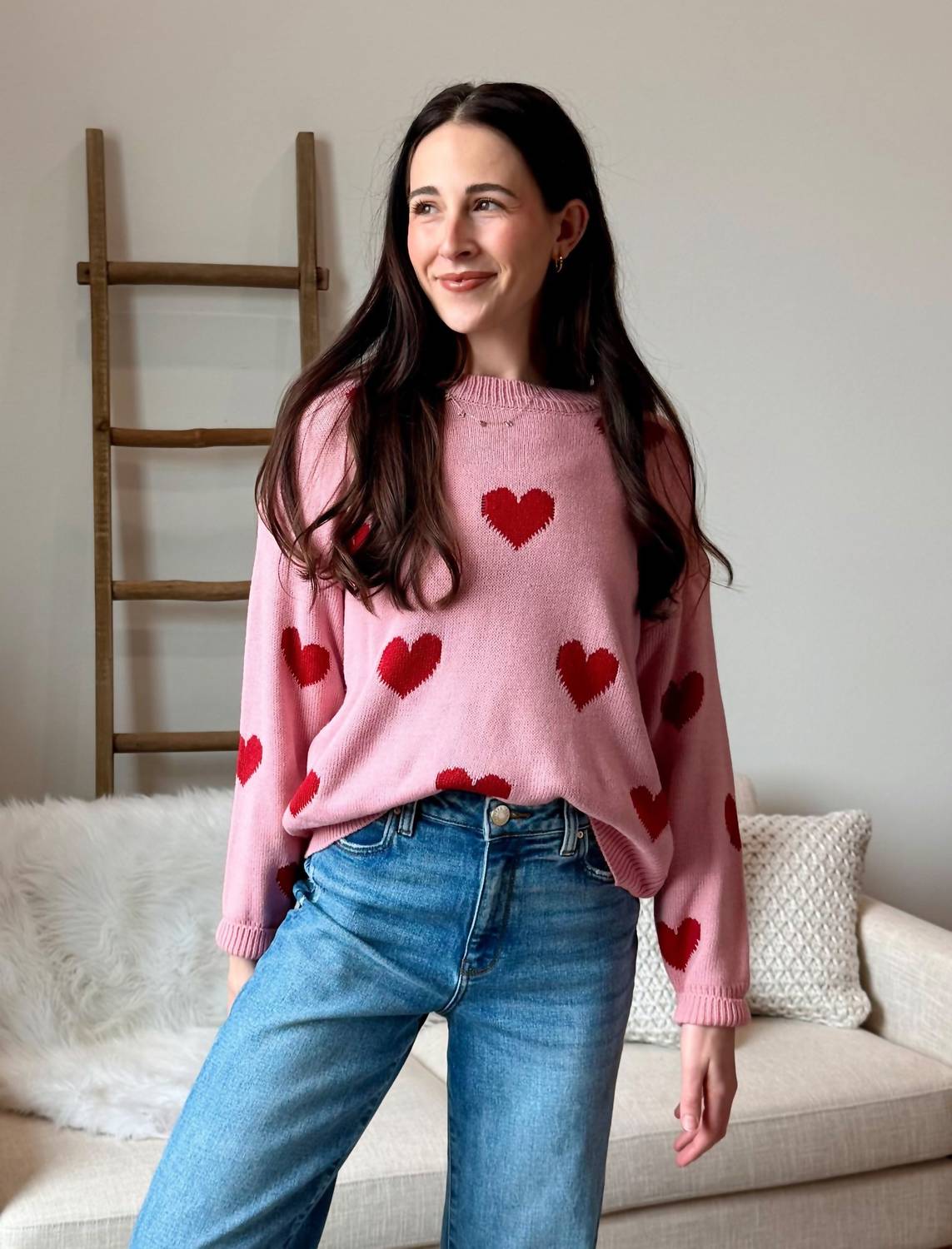 Miss Sparkling - All The Hearts Print Sweater