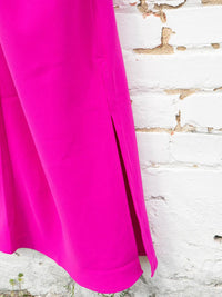 Tcec - Sleek Bright Cowl Neck Slip Dress