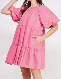 Strut & Bolt - Balloon Sleeve Tiered Mini Dress
