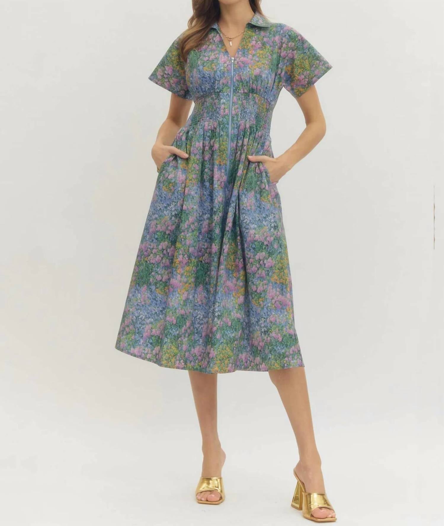 Entro - Impressionist Midi Dress