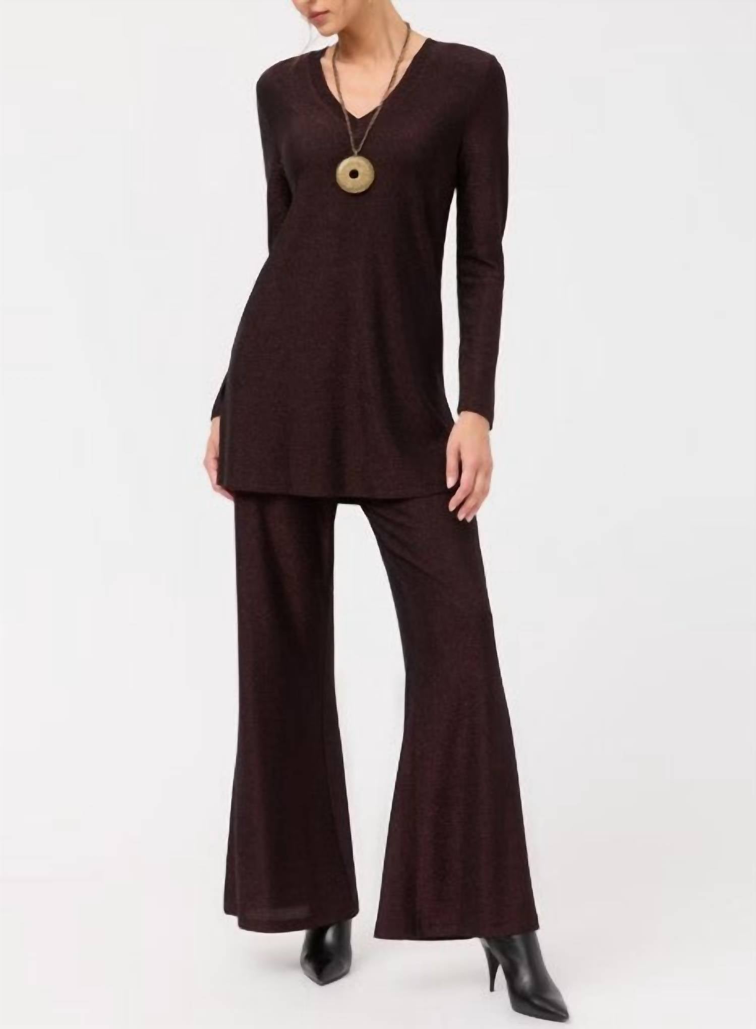 Johnny Was Jenna Metallic Easy Pant in espresso 1 - women's pants