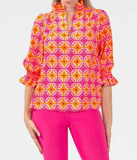 Gretchen Scott - Ruffle Neck Tunic Top