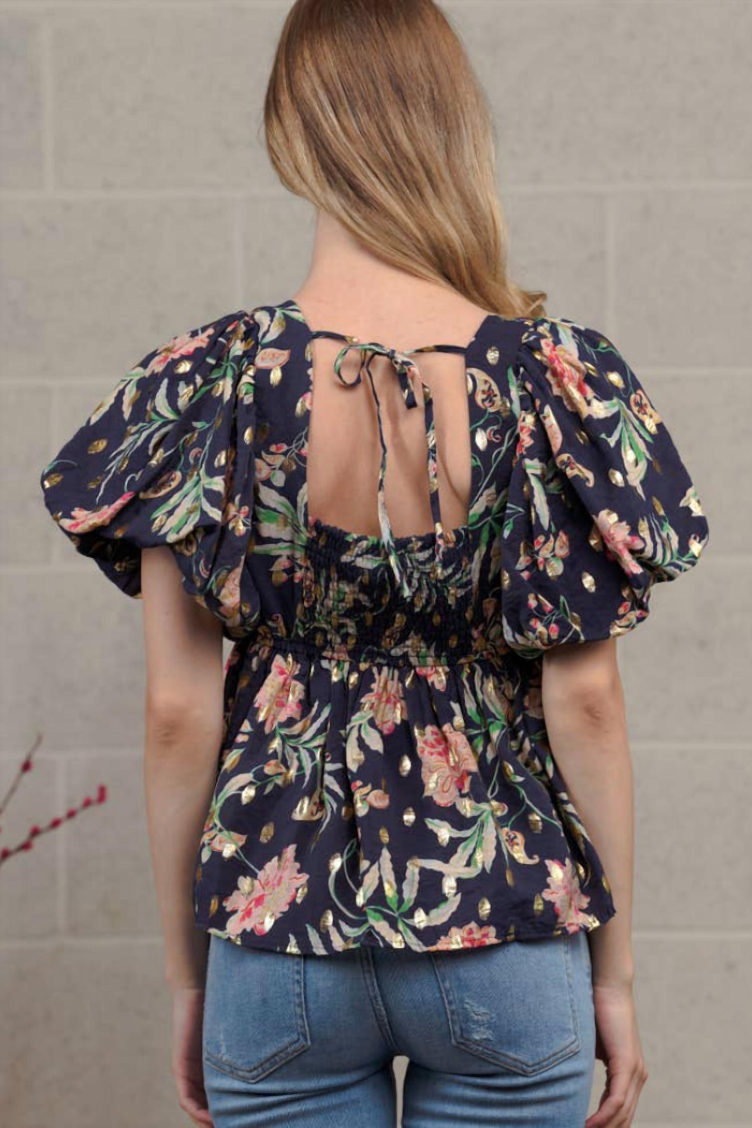 Collective Rack - Floral Puffed Button-down