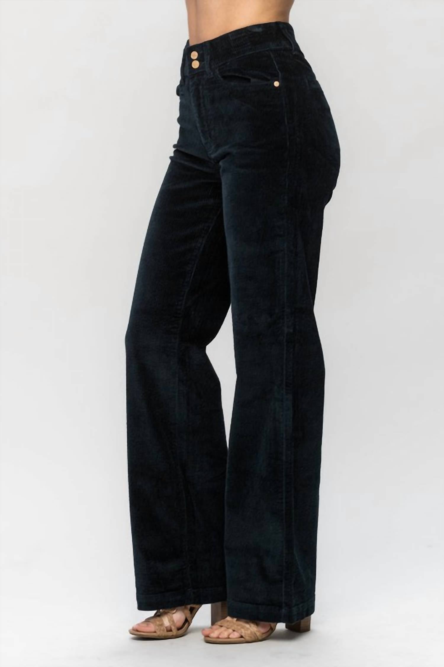 Judy Blue - High Waist Wide Leg Corduroy Trousers