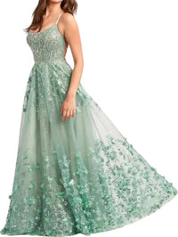 Ellie Wilde - Lace Up Prom Gown