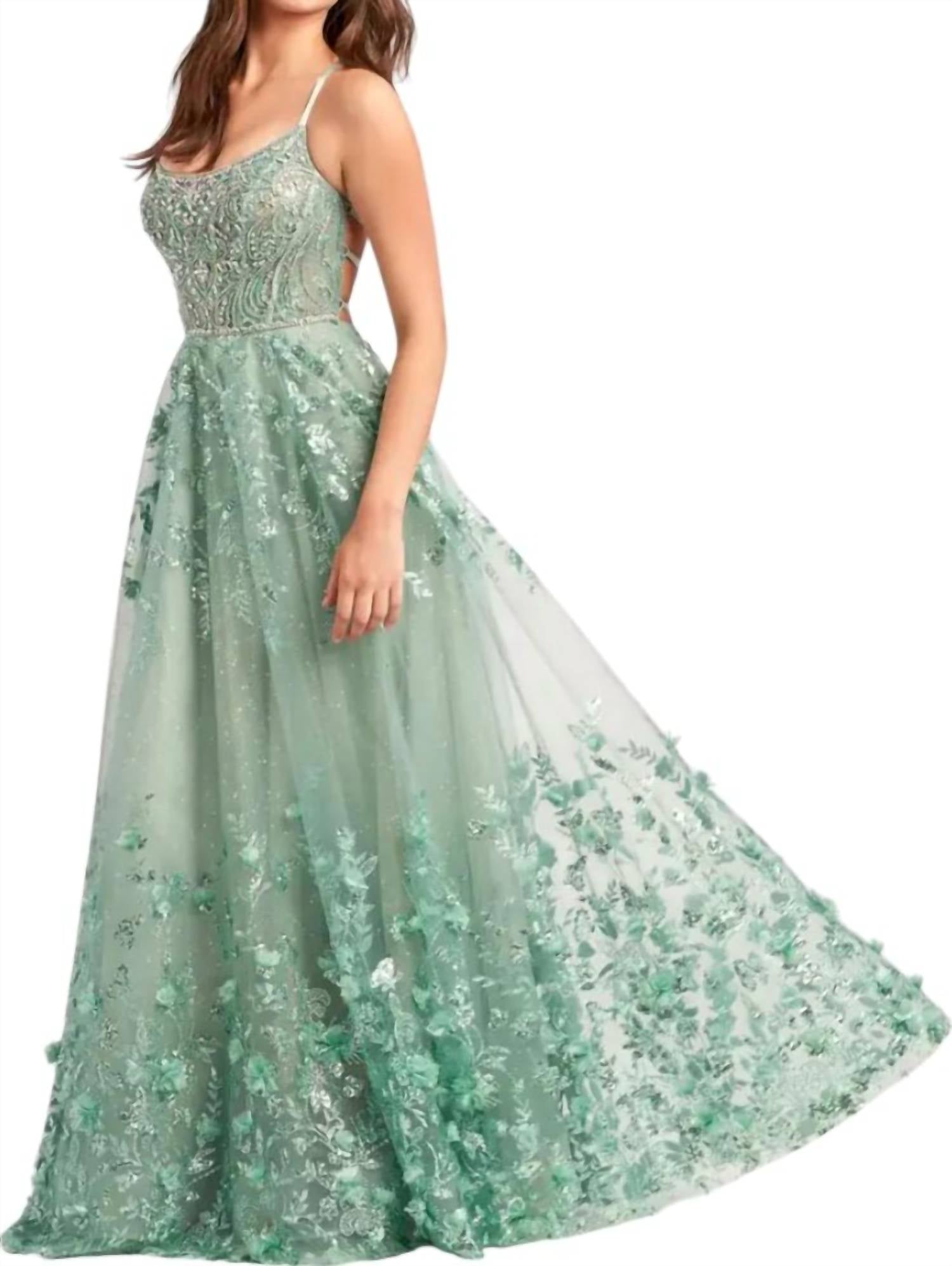 Ellie Wilde - Lace Up Prom Gown