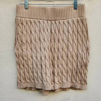 Reuben Oliver Country Club Cable Knit Shorts in champaigne - men's shorts - alternate view