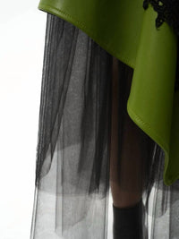 Metamorphoza - Vegan Leather Tulle Skirt