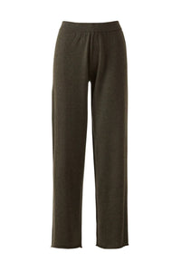 Kinross Women's Cashmere Straight-Leg Pant in loden - women's pants