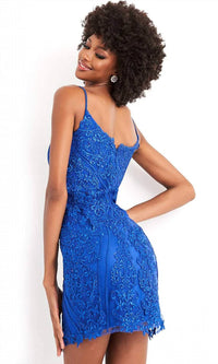 Jovani - Embroidered Scoop Neck Fitted Dress