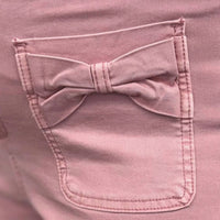 Charlie B - Flare Leg Twill Pants With Bow Patch Pockets