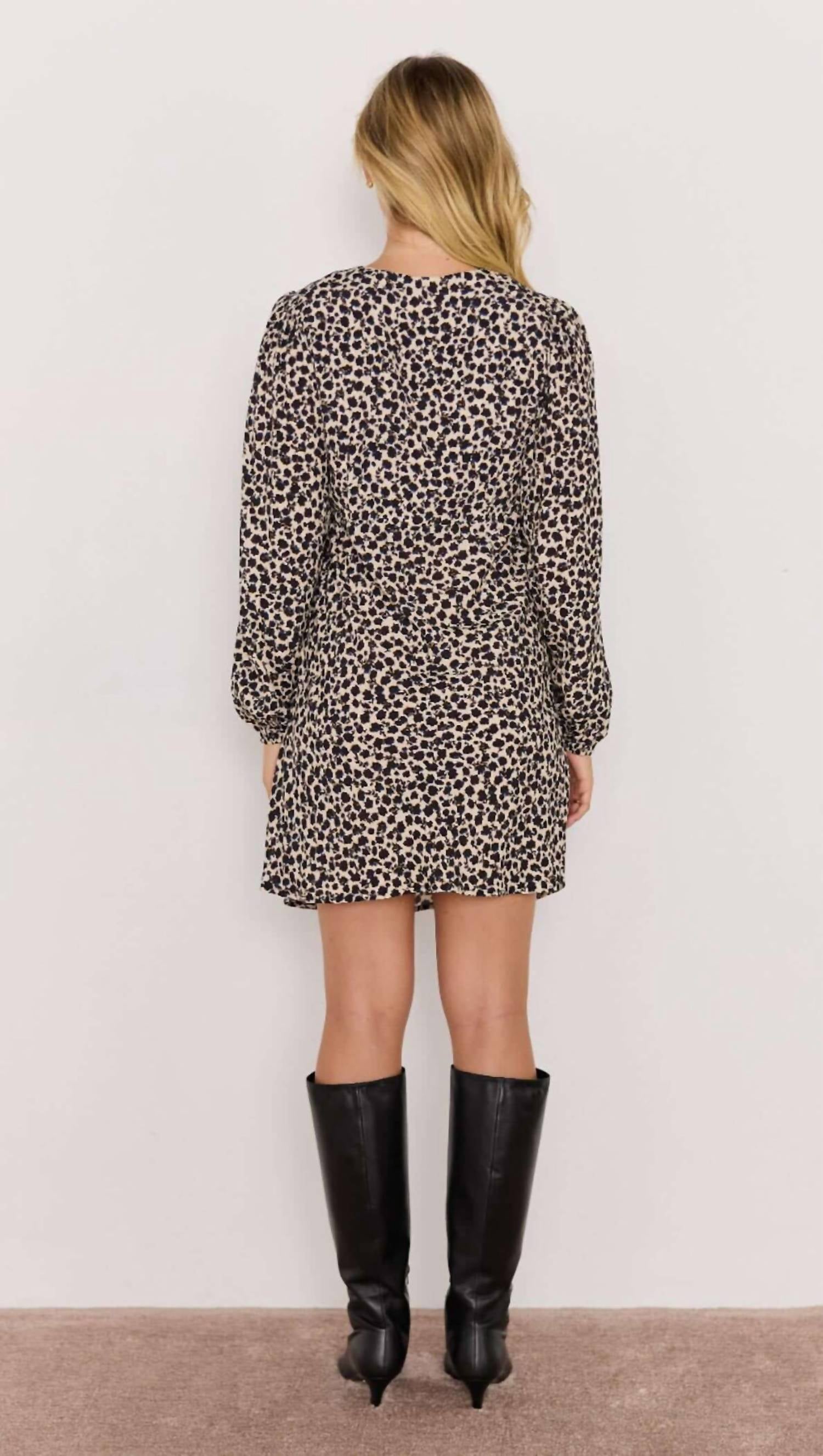 MINKPINK Elka Long Sleeve Mini Dress in floral - women's dress - detail view