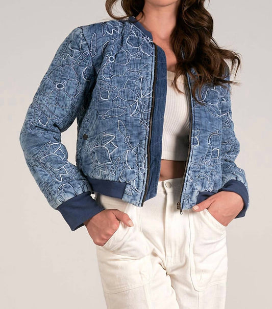 Elan - Floral Quilted Bomber