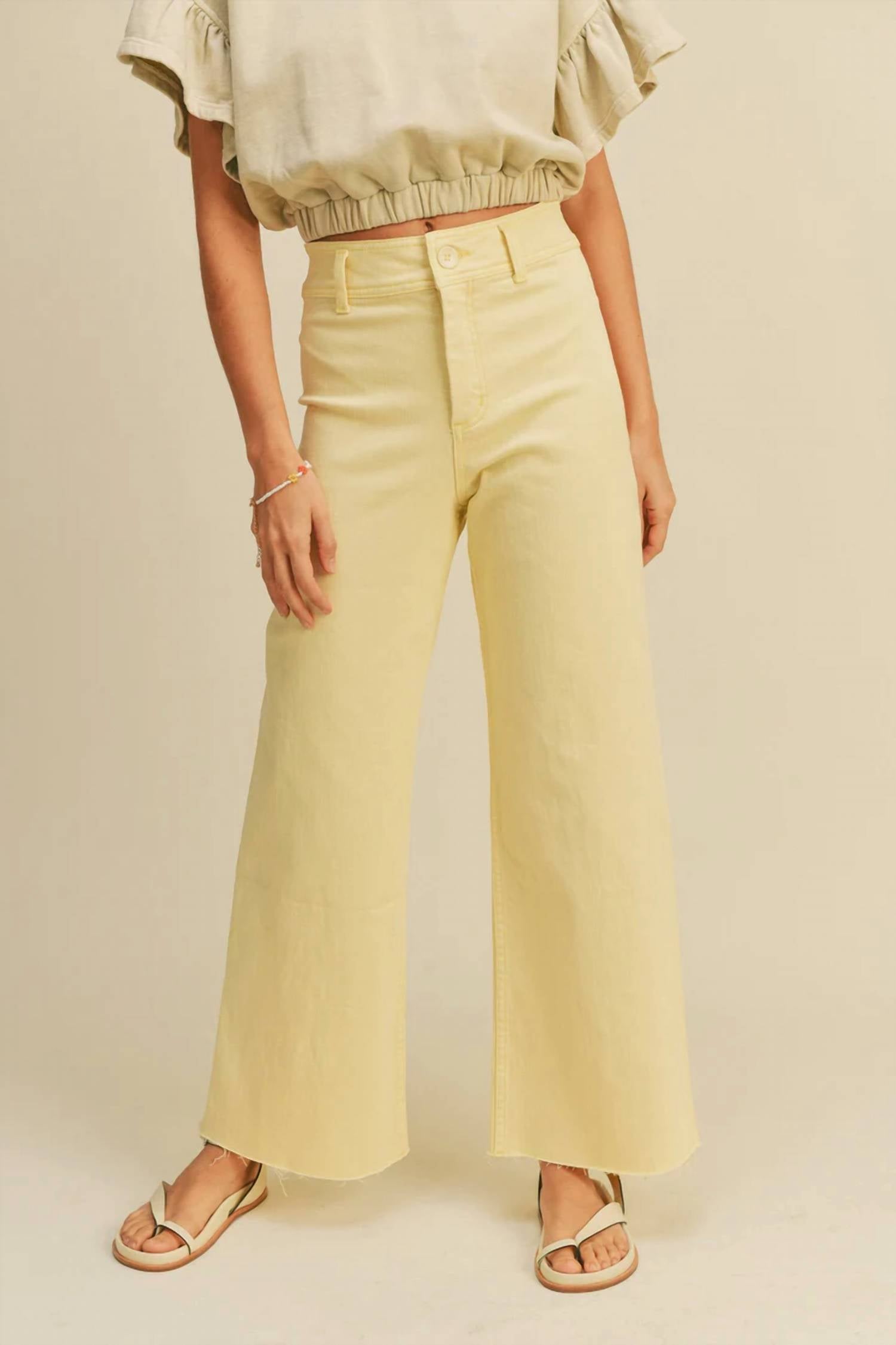 Miou Muse - Mist Wide Leg Denim Pants
