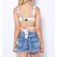 Vacancy Floral Sleeveless Crop Top