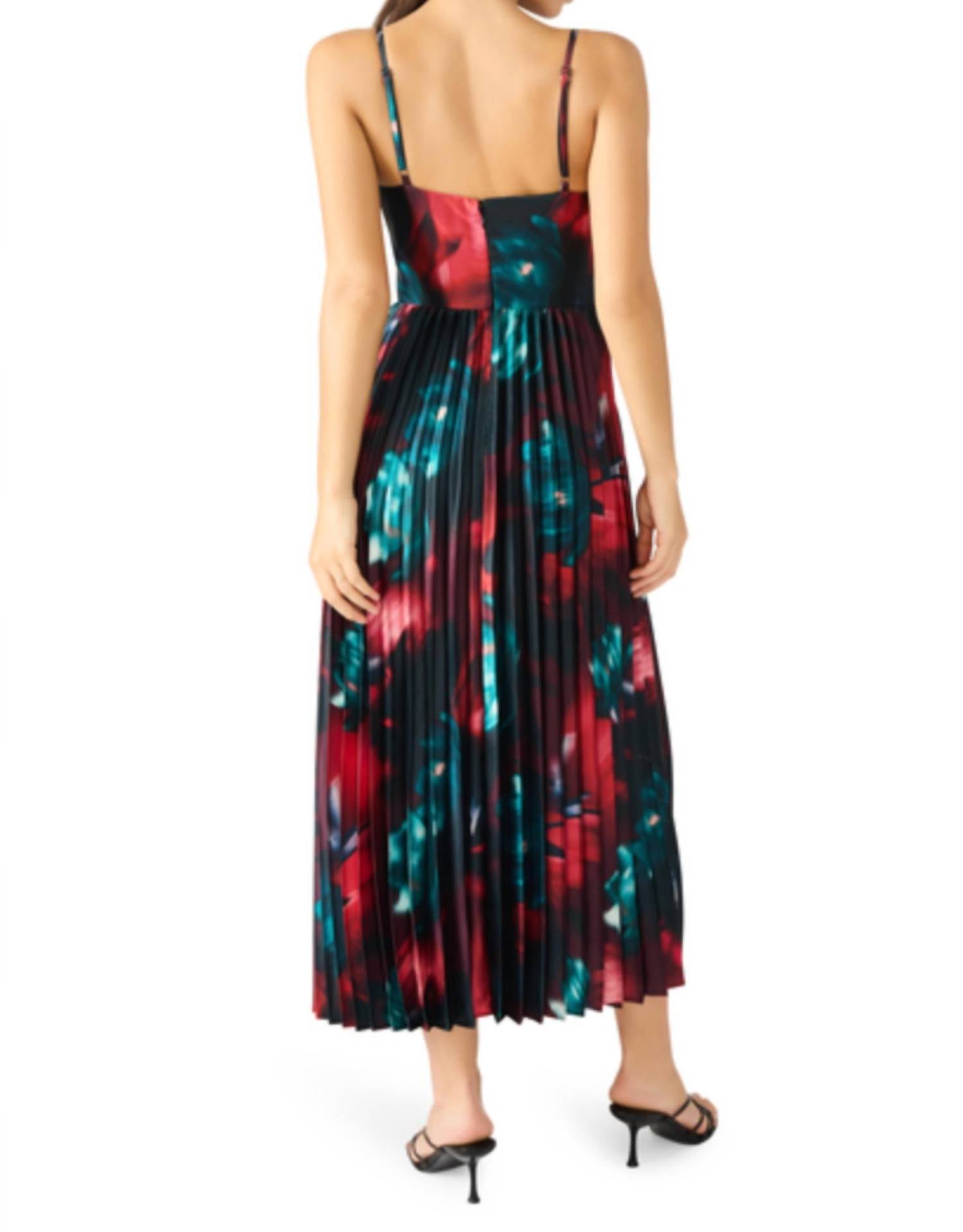 STEVE MADDEN Violette Pleated Midi Dress in rose dawn - women's dress - detail view