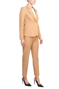 Nanette Lepore - Notched Collar Crepe Jacket With Mid Waist Pencil Cut Pants Set