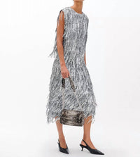 Rag & Bone Billie Sequin Midi Skirt in gunmetal - women's skirt - alternate view