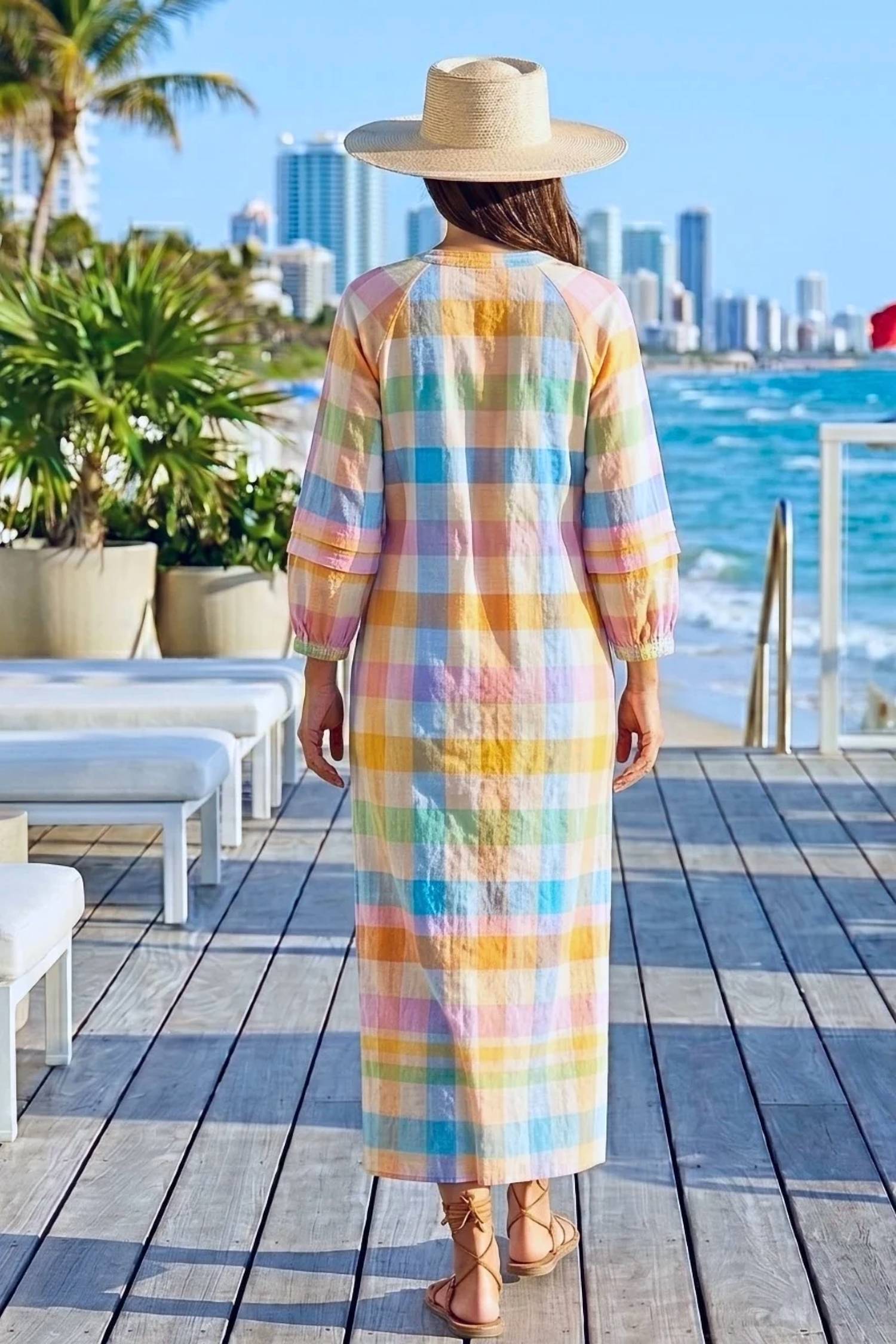 Sunshine Tienda - Cleo Plaid Maxi Dress